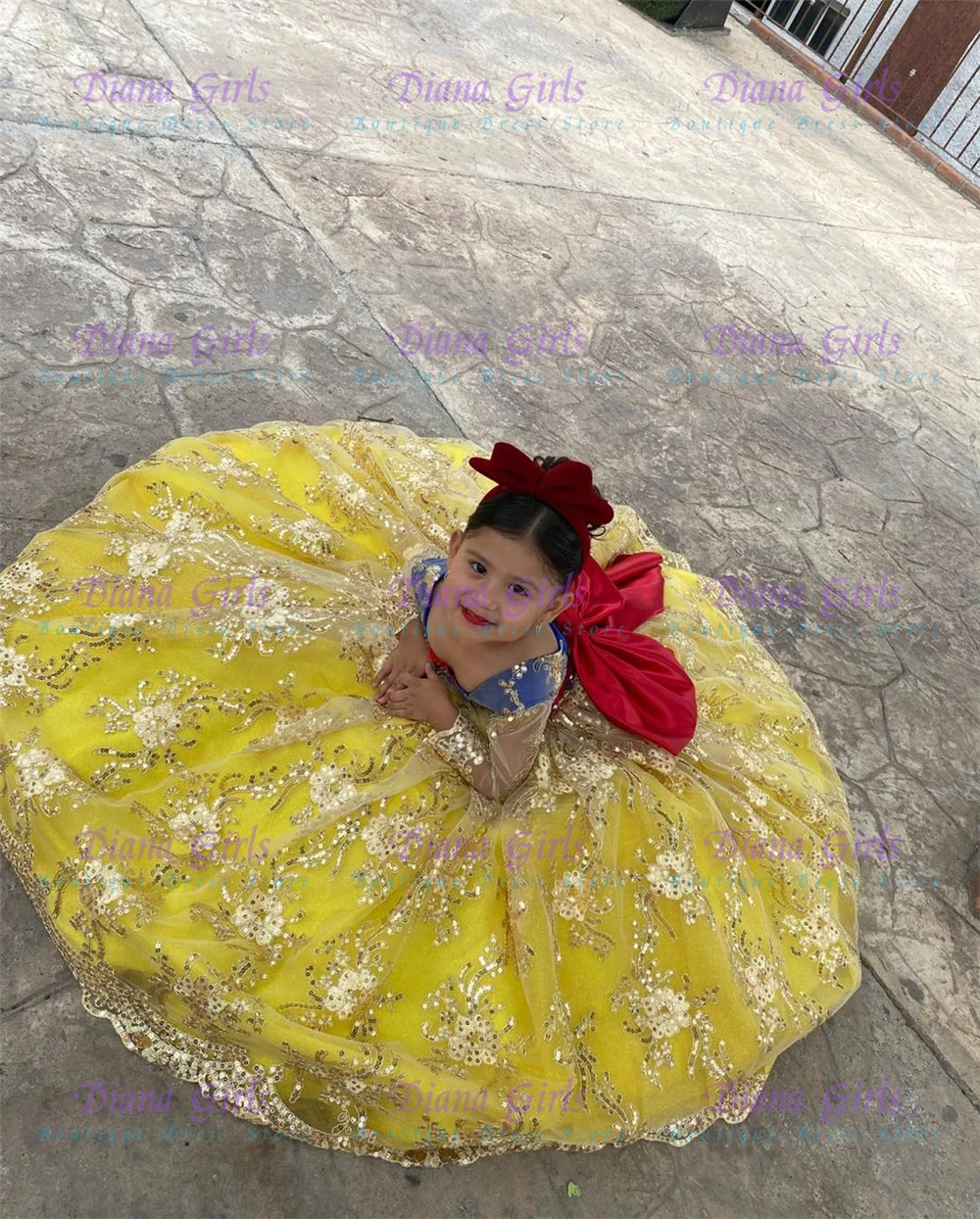 Quality Lovely Yellow Tulle Fl - Embroidery Yellow Dress review and price