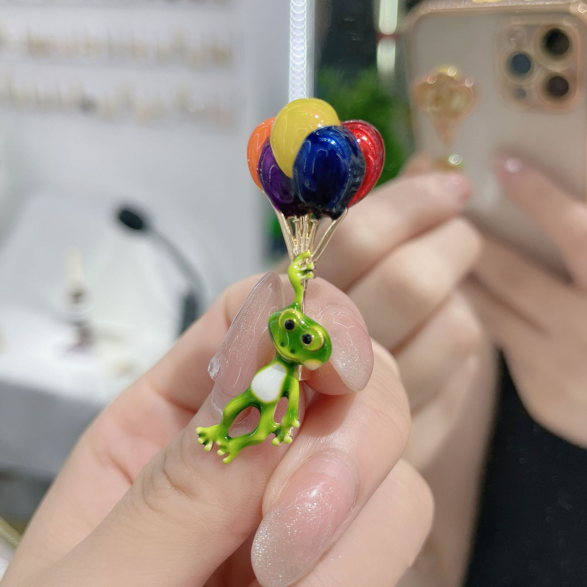Vivid Frog Holding Colorful Ba - Embroidery Bali review and price